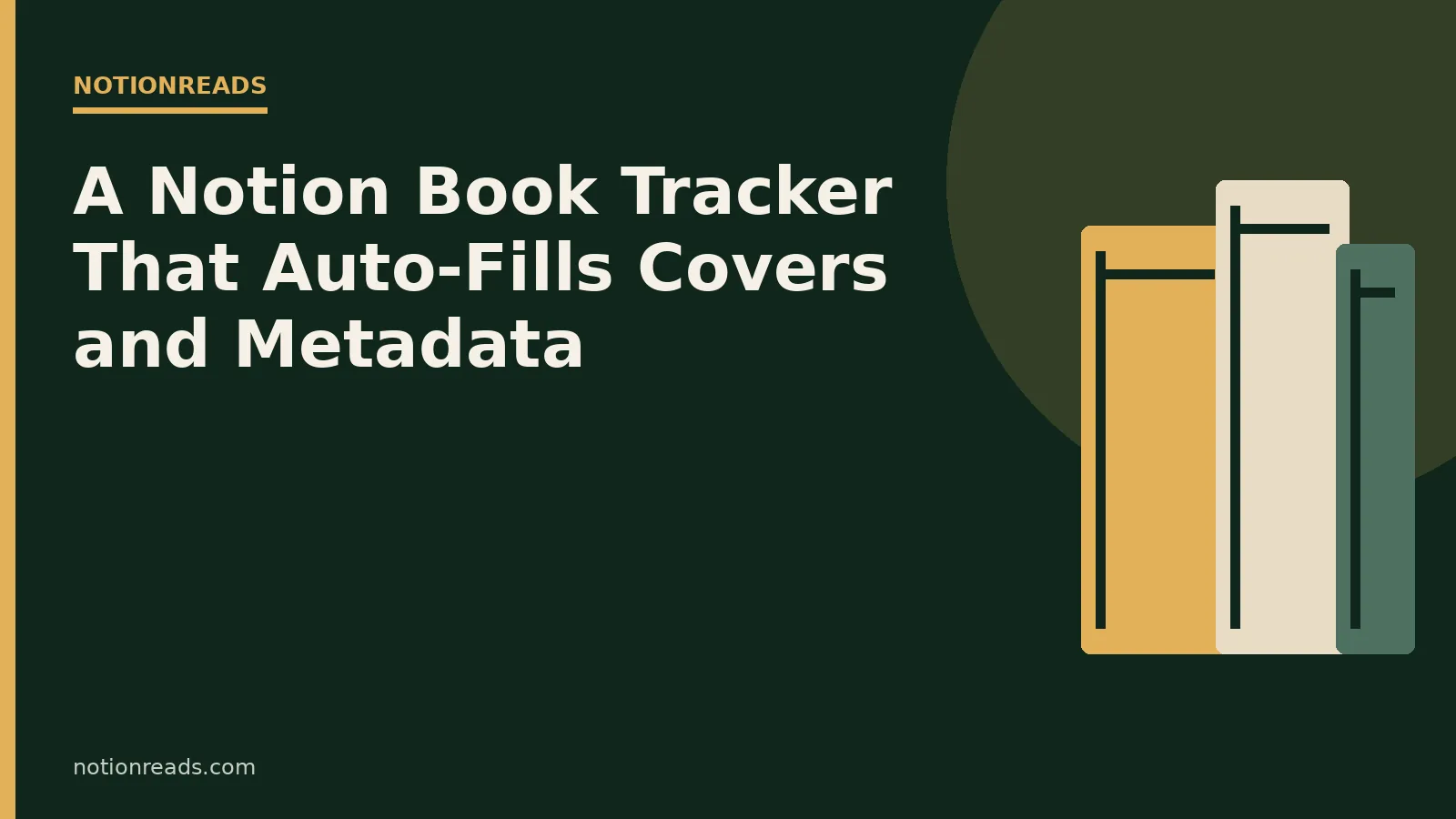 NotionReads cover for a book tracker that auto-fills covers and metadata