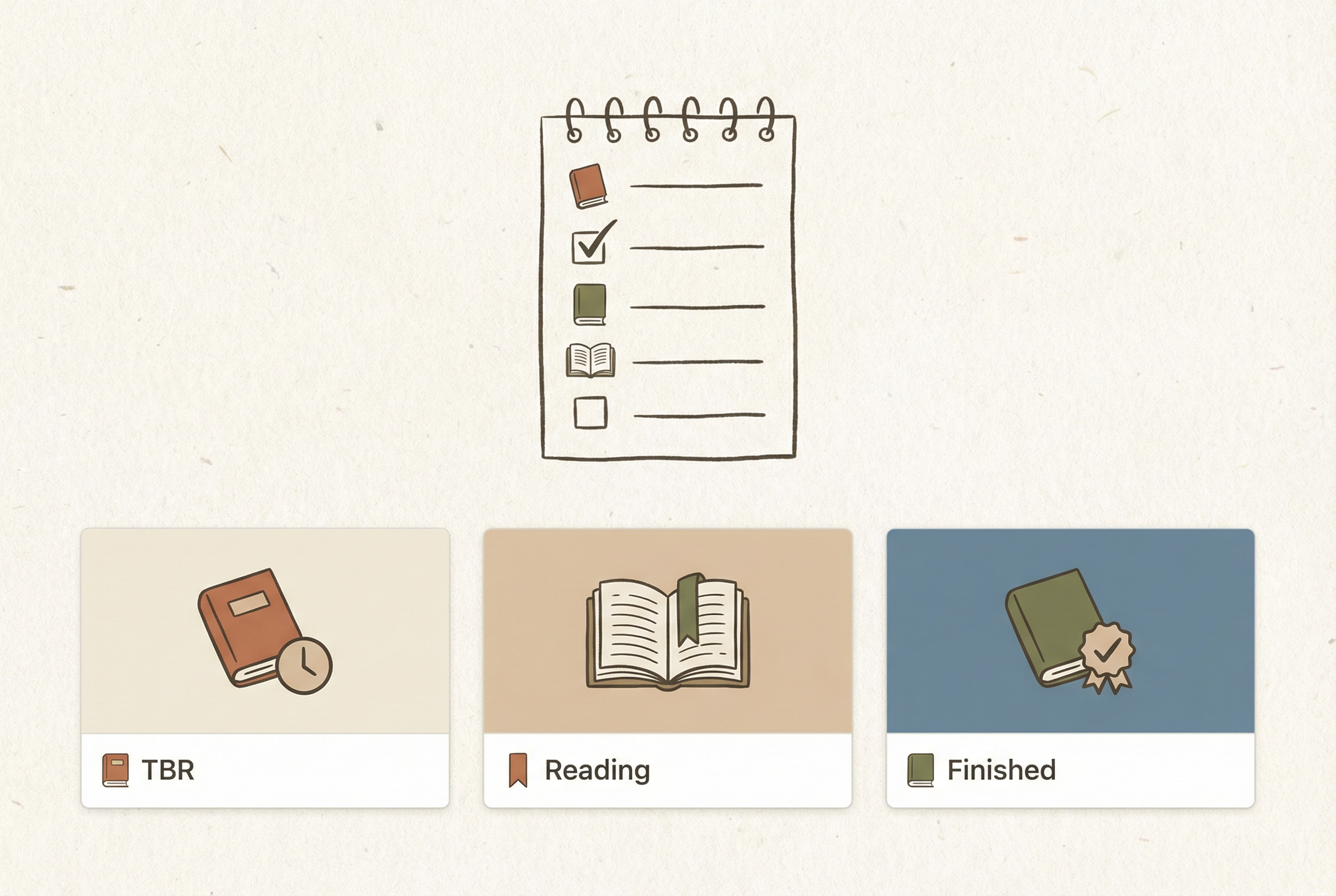 Reading list views vibe: simple statuses and a lightweight dashboard